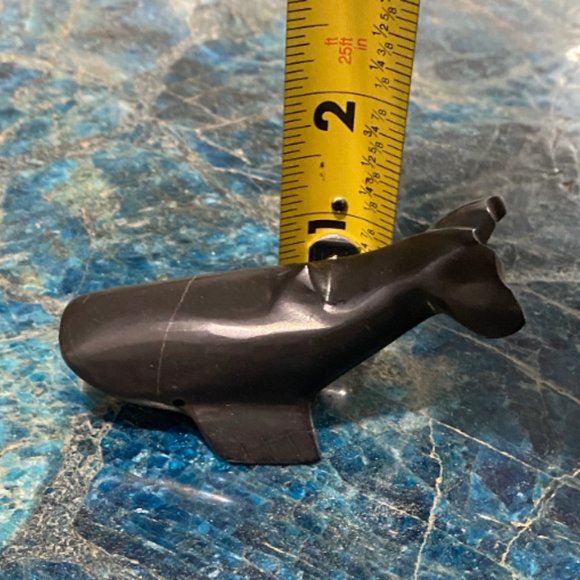 Black Marble Whale Carving, Hand Carved Whale, Ocean Decor, Beach House Decor - Picture 5 of 5